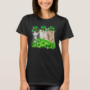 Tre katt St Patricks Day Kitty Katt älskare irländ T Shirt