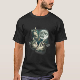 Tre kattdjur Måne - tre Vargar Kattparody T Shirt