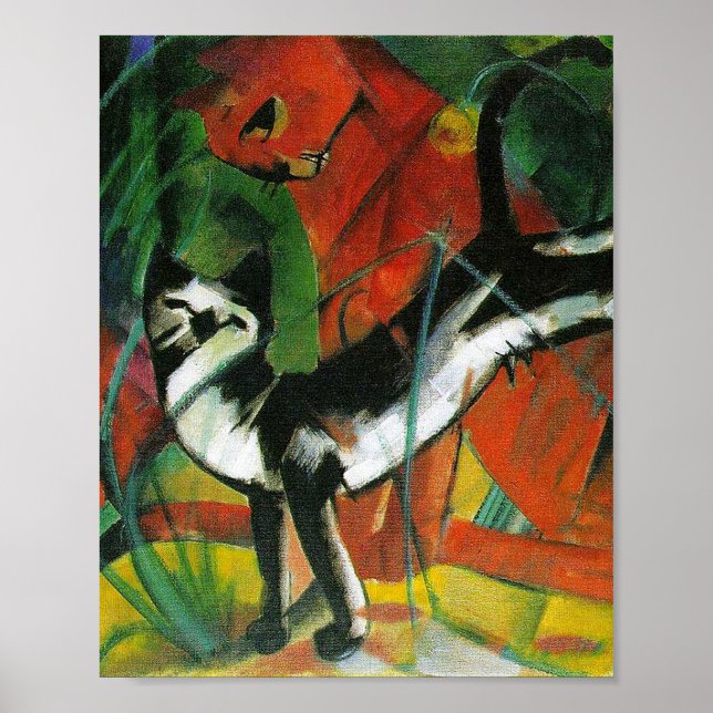 Tre katter av Franz Marc Poster (Framsidan)