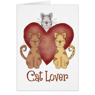 Tre katter Cat Lover-presentationer och TTE Hälsningskort