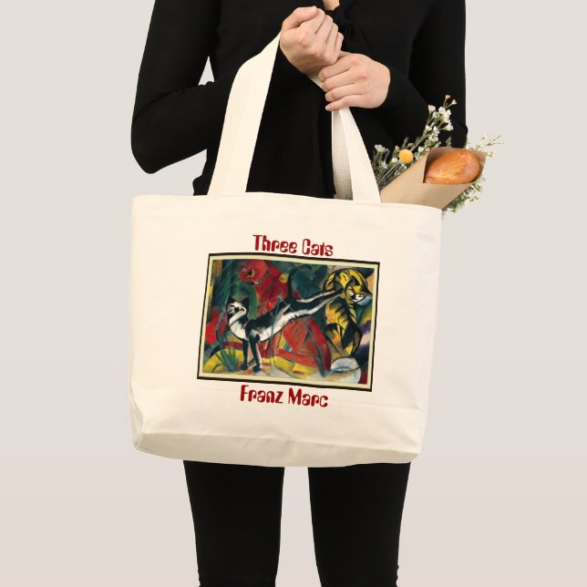 Tre katter från Franz Marc - Canvas Tote Bag Jumbo Tygkasse (Framsida (produkt))