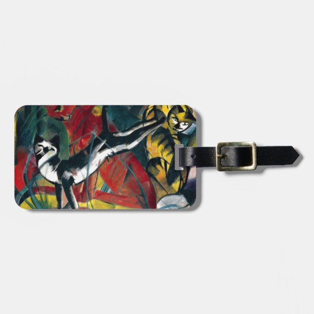 Tre katter från Franz Marc - Personlig Luggage Bagagebricka (Horisontell Framsida)