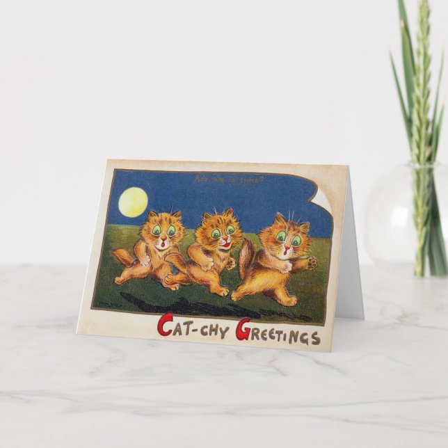 Tre katter i en brådska, Louis Wain Kort (Framsida)