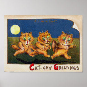Tre katter i en brådska, Louis Wain Poster