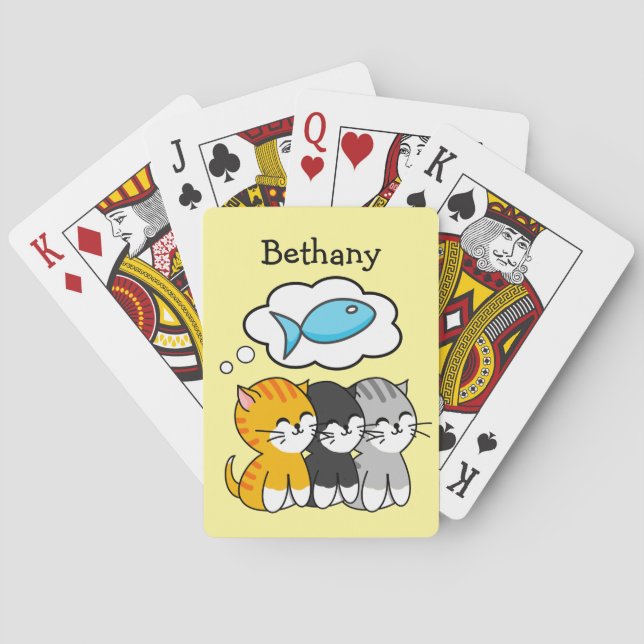 Tre Katter Personliga  Casinokort (Baksidan)