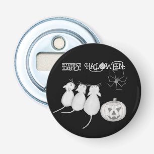 Tre katter, pumpa och spindel Halloween Flasköppnare