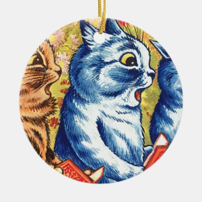 Tre katter som sjunger av Louis Wain Julgransprydnad Keramik (Framsidan)