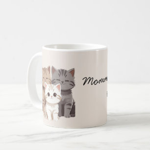 Tre katters bild, tvillingar, kaffemugg