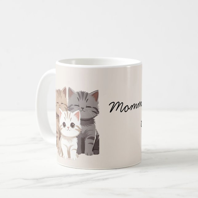 Tre katters bild, tvillingar, kaffemugg (Framsida vänster)