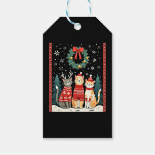 Tre kattroliga jul katt fula jultröjor mig presentetikett