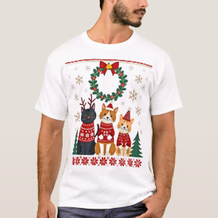 Tre kattroliga jul katt fula jultröjor mig t shirt