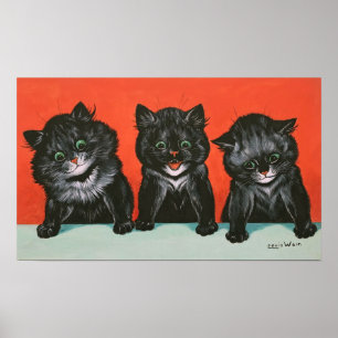 Tre kattungar, Louis Wain Poster