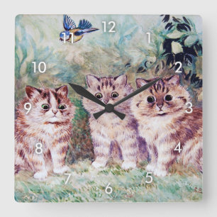 Tre kittens, Louis Wain Fyrkantig Klocka