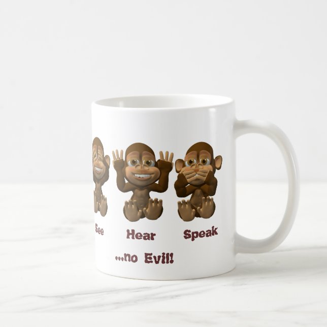 tre kloka apor kaffemugg (Höger)