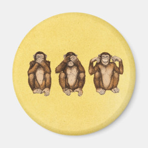Tre kloka apor magnet
