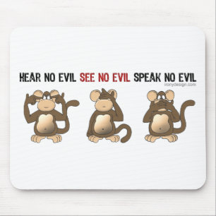 Tre kloka apor Mousepads Musmatta