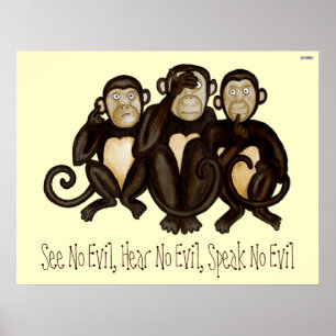 Tre kloka apor poster