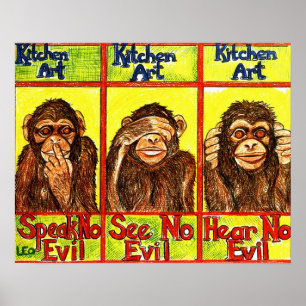 Tre kloka apor poster