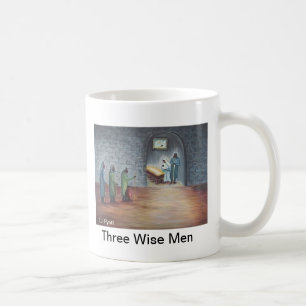 Tre kloka manar kaffemugg