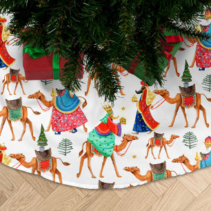 Tre kloka manar-kung och -kameror - allt-över-utsk julgransmatta borstad polyester