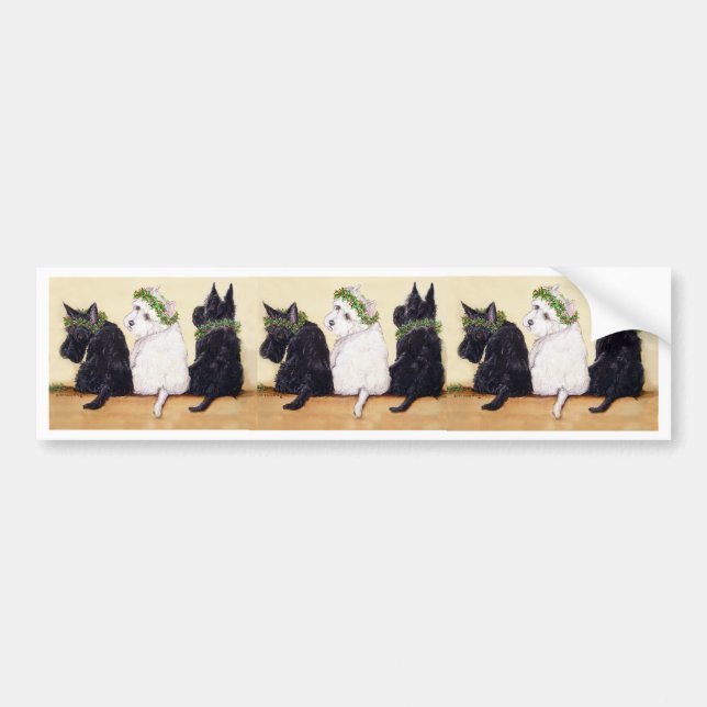 Tre Kloka Terrier Bildekal (Framsidan)