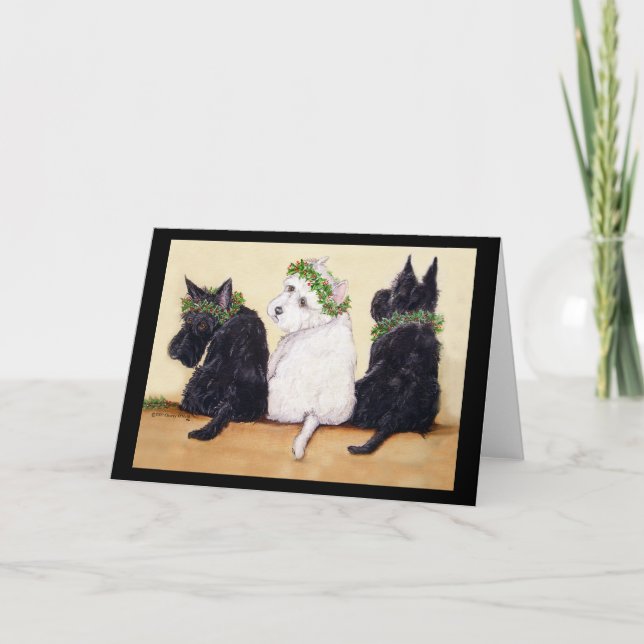 Tre kloka Terriers Helgkort (Framsida)