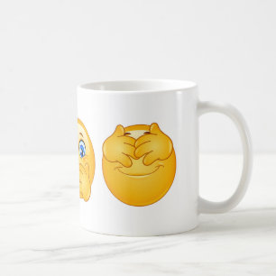 tre kloka uttryckssymboler kaffemugg