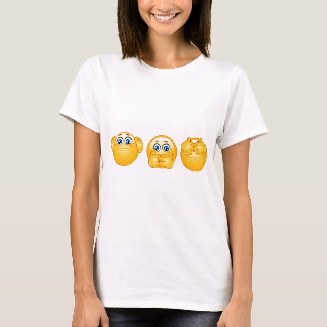 tre kloka uttryckssymboler t-shirt (Framsida)