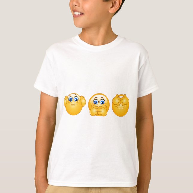 tre kloka uttryckssymboler tee (Framsida)