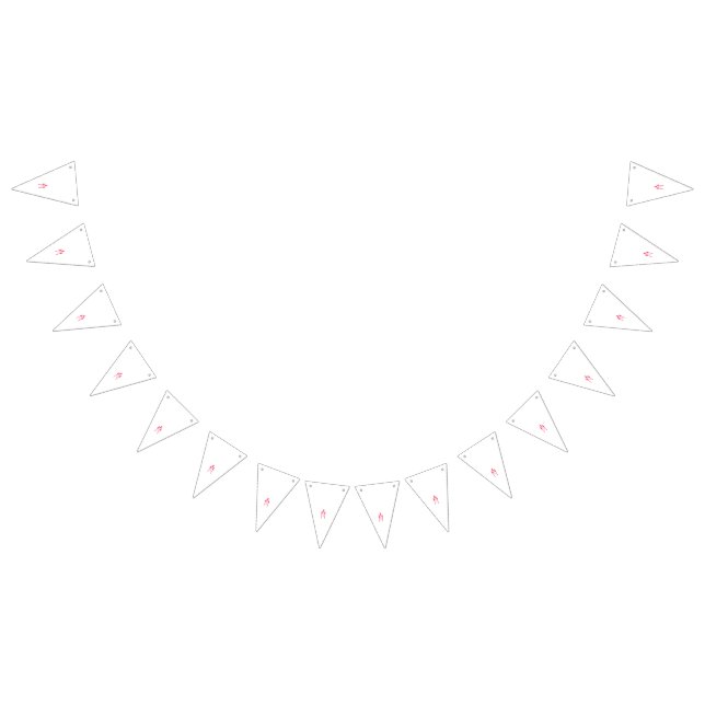 Tre klumpar i röda nyanser och rosa mot vimplar (Alla)