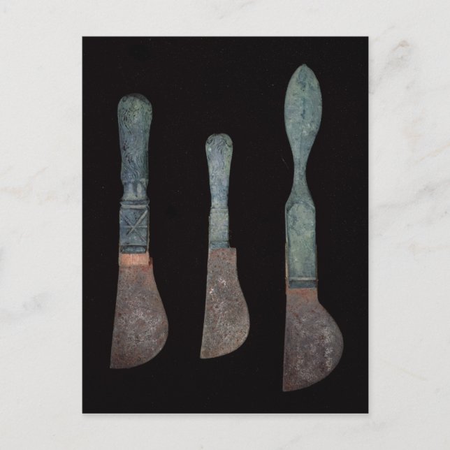 Tre Knivar från Pompeji, Roman, c.100 BC-79 AD Vykort (Framsida)
