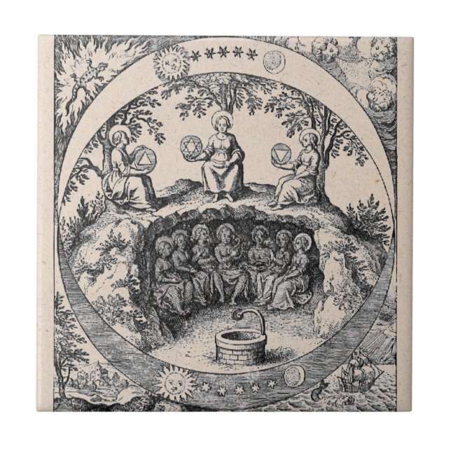 Tre konstnärer av Alchemy Kakelplatta (Framsidan)