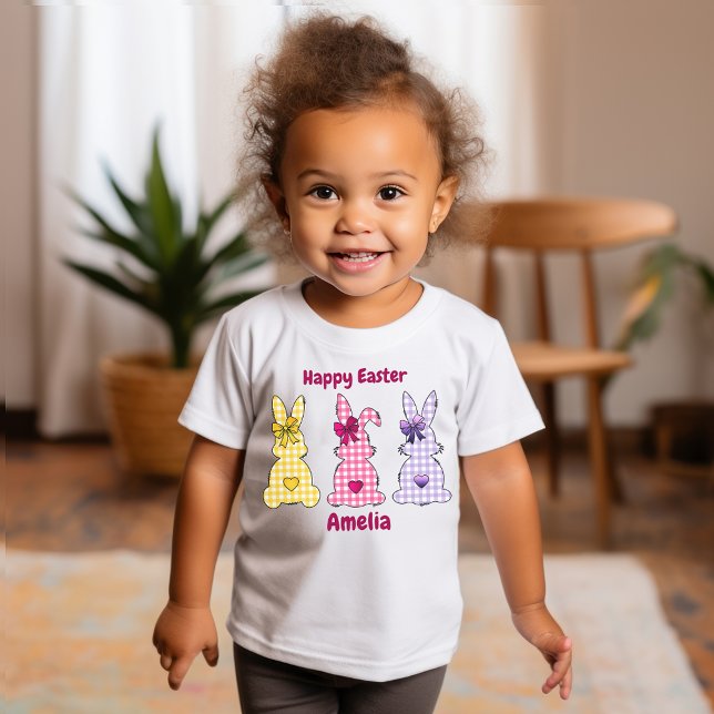 Tre kontrollerade Bunnies Bow Heart T-Shirt (Skapare uppladdad)