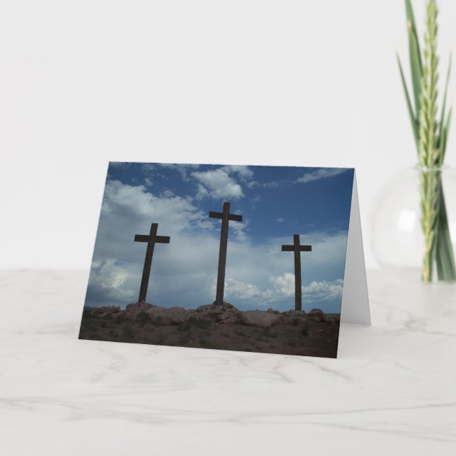 Tre Kor Calvary Jesus Kristus Greeting Card Kort (Framsida)
