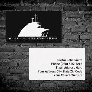 Tre Kor Cliff Black/White Church Pastor Visitkort