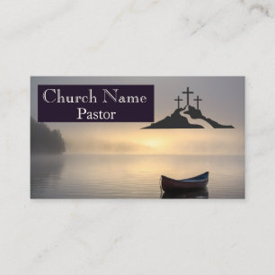 Tre Kor Empty Boat Sunrise Church Pastor Visitkort