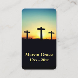 Tre Kor Sunset Funeral Prayer Card Visitkort