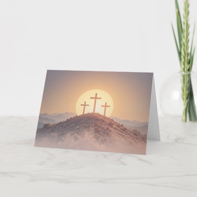 Tre Kor vid Påsk vid Religiösan Backe Helgkort (Framsida)