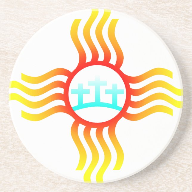 Tre Kor Zia-symbolen New mexico Underlägg (Framsidan)