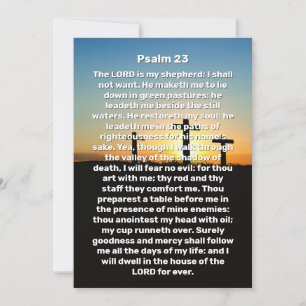 Tre kors Psalm 23 Solnedgång Firande av livet Inbjudningar