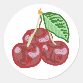 Tre körsbär runt klistermärke