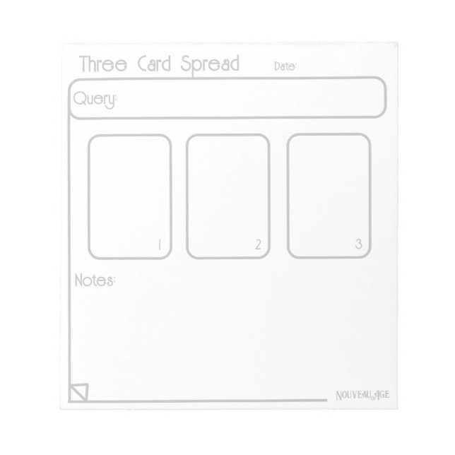 Tre-kortets Tarot Spread-Anteckningsblock (medium, Anteckningsblock (Framsida)