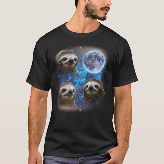 Tre kortplatser vid Konstigen Måne T Shirt (Framsida)