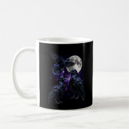 Tre Kråka Månad Gothic Kosmisk Retro Grafik Kaffemugg