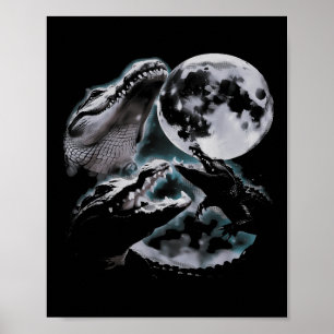 Tre krokodiler måne rolig 3 alligator död måne poster