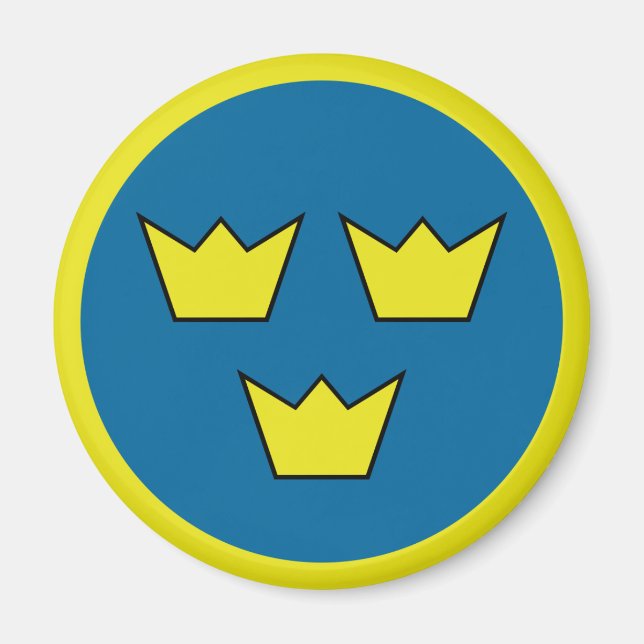 Tre Krona svenska insignier Magnet (Framsidan)