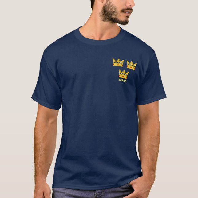 Tre Krona Sverige T Shirt (Framsida)