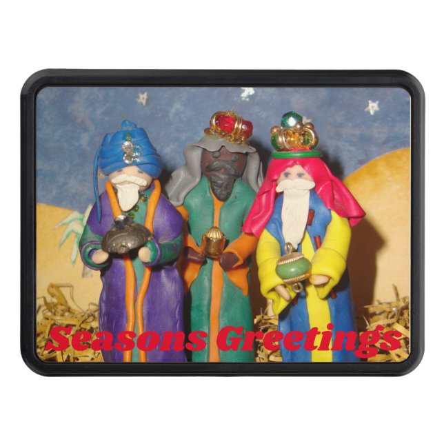 Tre kung-bärgåvor till baby Jesus christmas Dragkroksskydd (Framsidan)