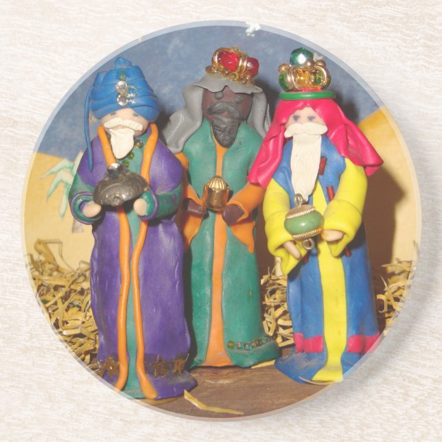 Tre kung-bärgåvor till baby Jesus christmas Underlägg (Framsidan)