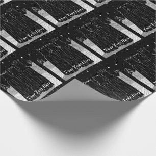 Tre kung-julstjärnornas monokroma sammandragning presentpapper